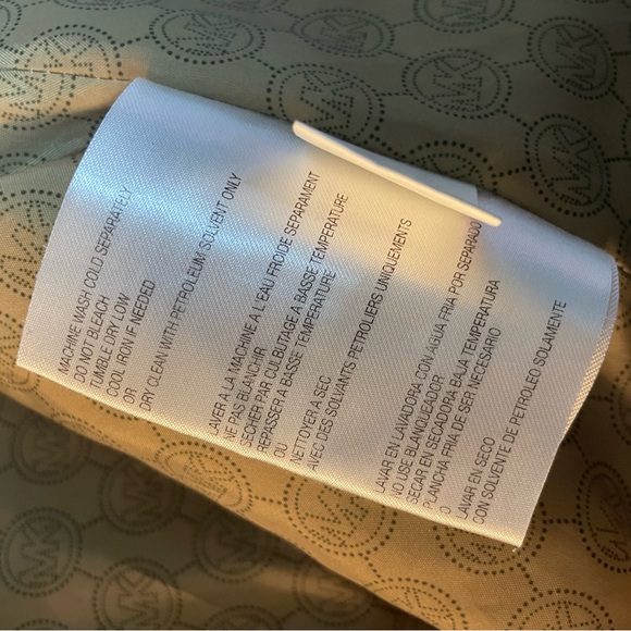 Navy Michael Kors belted cotton blend trench coat, size: L, like-new condition - Picture 6 of 7